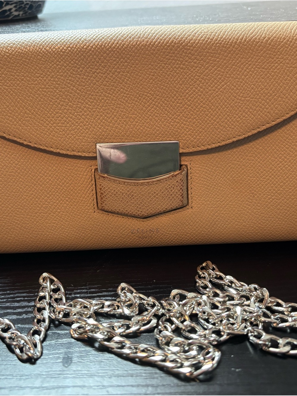 Authentic Celine Trotteur Large Flap Wallet On Chain (WOC) – VGUC W/Dust Bag - Picture 2 of 11